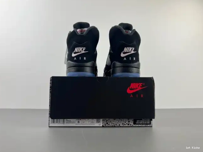 1st Kicks Shoes Jordan Air HF3975-001 5 Reimagined Metallic Black 0607
